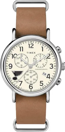 Timex Tribute Men's NHL Weekender Chrono 40mm Quartz Leather Strap Watch