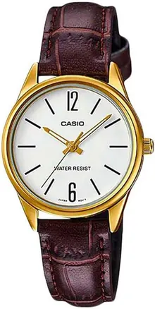 Casio LTP-V005GL-7B Women's Standard Gold Tone Leather Band Analog Dress Watch