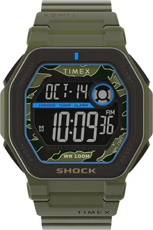 Timex Men's Command 45mm Watch - Green Strap Digital Neg Display