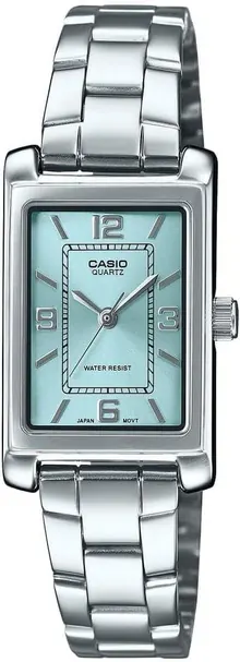 Casio LTP-1234DD-2A Women's Rectangular Classic Stainless Steel Blue Dial Dress Watch
