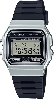 Casio Men's 'Vintage' Quartz Metal and Resin Casual Watch - F91WM-7A