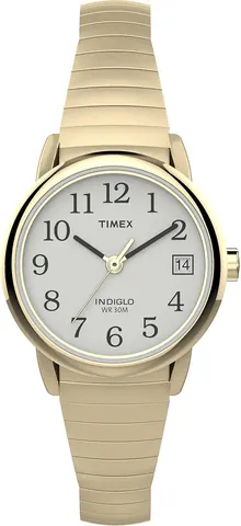 Timex Women's Easy Reader 25mm Watch – Gold-Tone Case White Dial