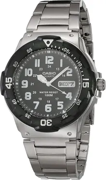 Casio Men's Diver Style Quartz Watch with Stainless Steel Strap