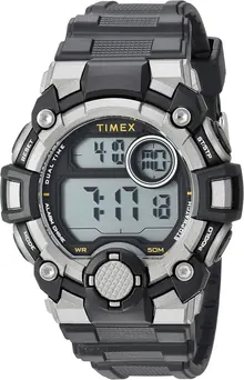 Timex Men's TW5M27700 DGTL A-Game 50mm Black/Gray/Orange Resin Strap Watch