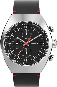 Timex Men's Legacy Tonneau 42mm Watch - Black Strap Black Dial Stainless Steel Case
