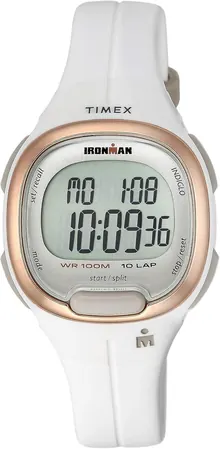 Timex Ironman Women's 33 mm Digital Watch, White/Rose Gold, Midsize Strap