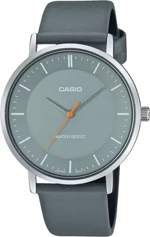 Casio MTP-VT04L-8E Men's Minimalistic Gray Leather Band Watch