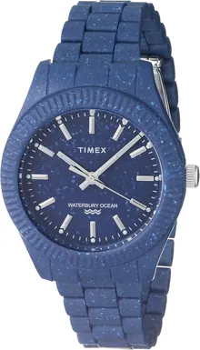 Timex Men's Waterbury Ocean Recycled Plastic 42mm Watch - Triple Dark Blue