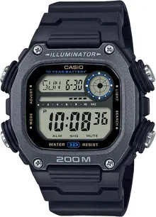 Casio DW-291 Series Standard Digital Wristwatch - Black Long Strap