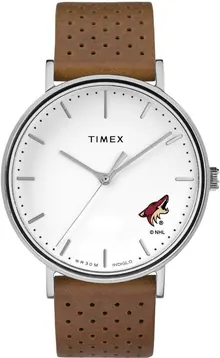 Timex Women's Arizona Coyotes Watch Bright Whites Leather