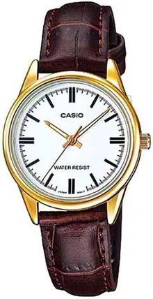 Casio Women's LTP-V005GL-7A Brown Genuine Leather Band Analog Watch