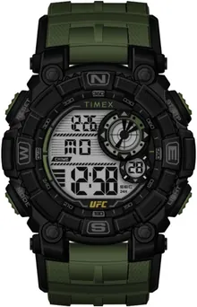Timex UFC Men's Redemption 50mm Watch - Green Strap Digital Dial Black Case