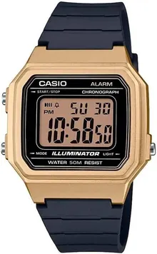 Casio W217H Series Men's Digital Watch - Black/Gold