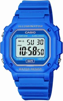 Casio F108WH Water Resistant Digital Blue Resin Strap Watch