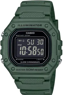 Casio W-218H Series Green Digital Watch