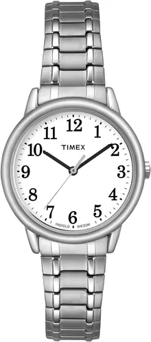 Timex Women's Easy Reader 30mm Watch – Silver-Tone Case White Dial
