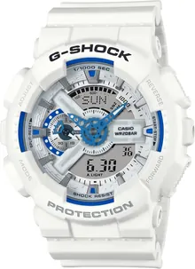 Casio G-Shock White Blue Hidden Glow Analog-Digital Resin Watch GA110HDS-7A
