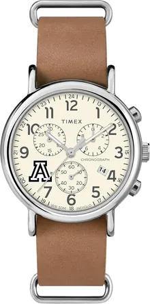 Timex Tribute Men's Collegiate Weekender Chrono 40mm Quartz Leather Strap Watch