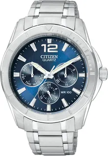 Citizen Quartz Men's Watch, Stainless Steel, Classic, Silver-Tone (Model: AG8300-52L)