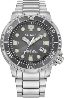 Citizen Men's Eco-Drive Promaster Dive Watch - Gray Dial, Silver-Tone Stainless Steel Bracelet