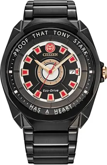 Citizen Eco-Drive Men's Marvel Tony Stark 'I Love You 3000' Black IP Stainless Steel Watch