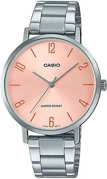 Casio LTP-VT01D-4B2 Women's Minimalistic Stainless Steel Peach Dial Analog Watch