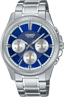 Casio MTP1375D-2A1V Men's Stainless Steel Multifunction Blue Dial Watch