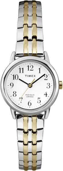 Timex Women's Easy Reader 25mm Watch – Silver-Tone Case with Two-Tone Expansion Band