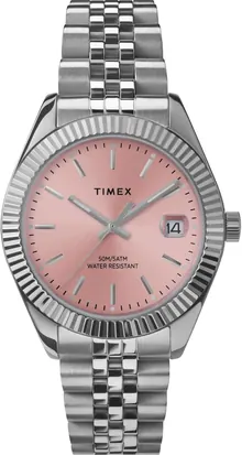 Timex Women's Legacy 34mm Watch - Silver-Tone Bracelet Pink Dial