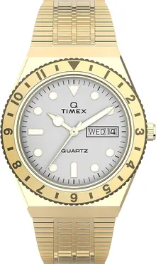 Timex Q Women's 36mm Watch – Gold-Tone Case Cream Dial