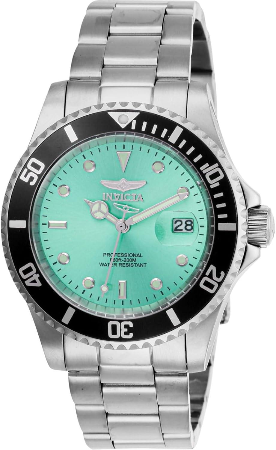 INVICTA Pro Diver Men 40mm Stainless Steel Watch - Blue+Turquoise Dial