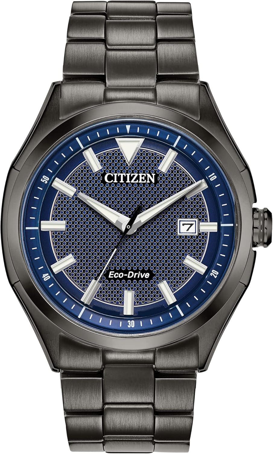 Citizen Men's Eco-Drive Weekender 3-Hand Date Watch in Black IP Stainless Steel, Blue Dial