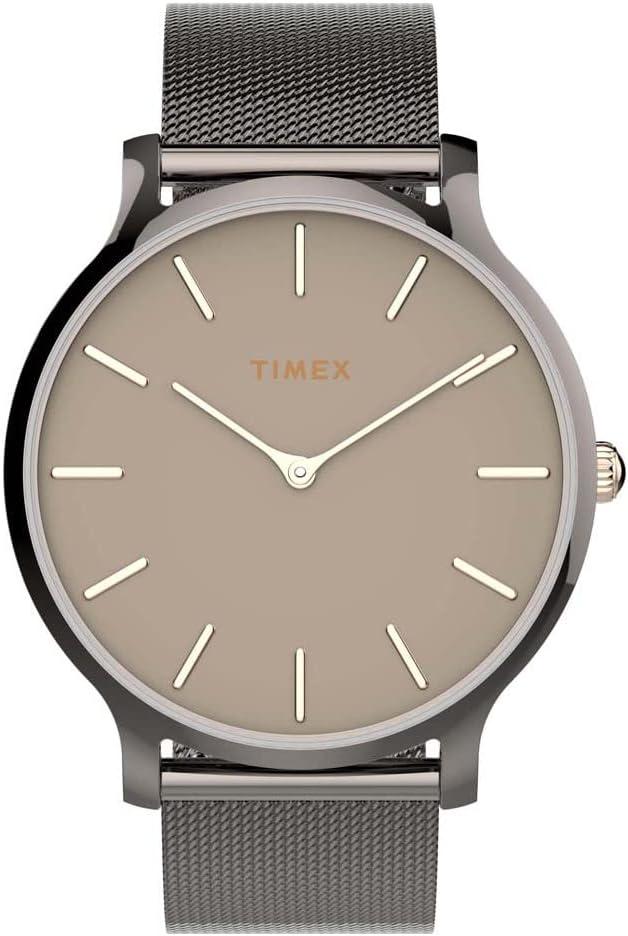 Timex Women's TW2T74000 Transcend 38mm Gunmetal Gray Stainless Steel Mesh Bracelet Watch
