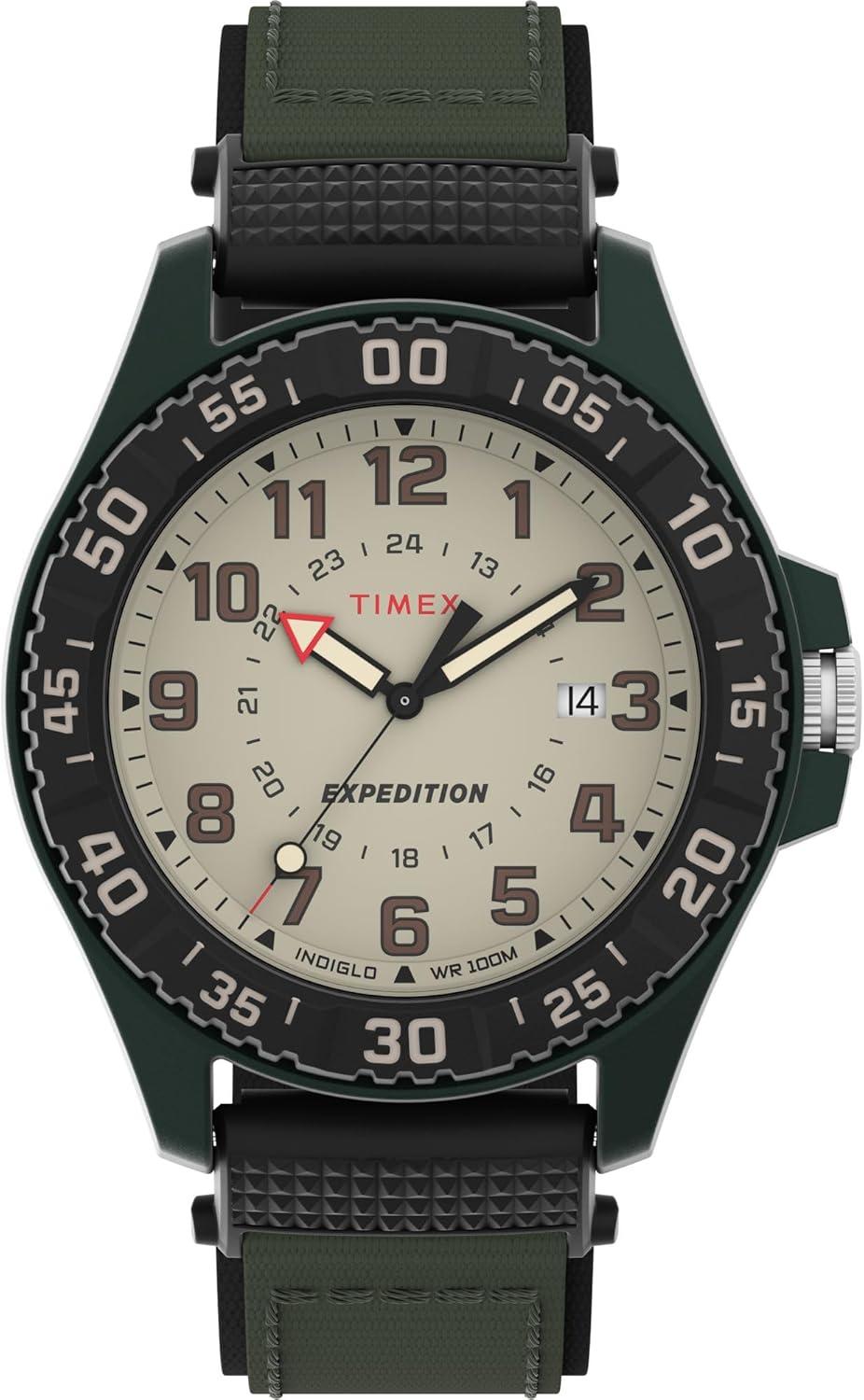 Timex Men's Expedition Acadia 42mm Watch - Green Strap Natural Dial