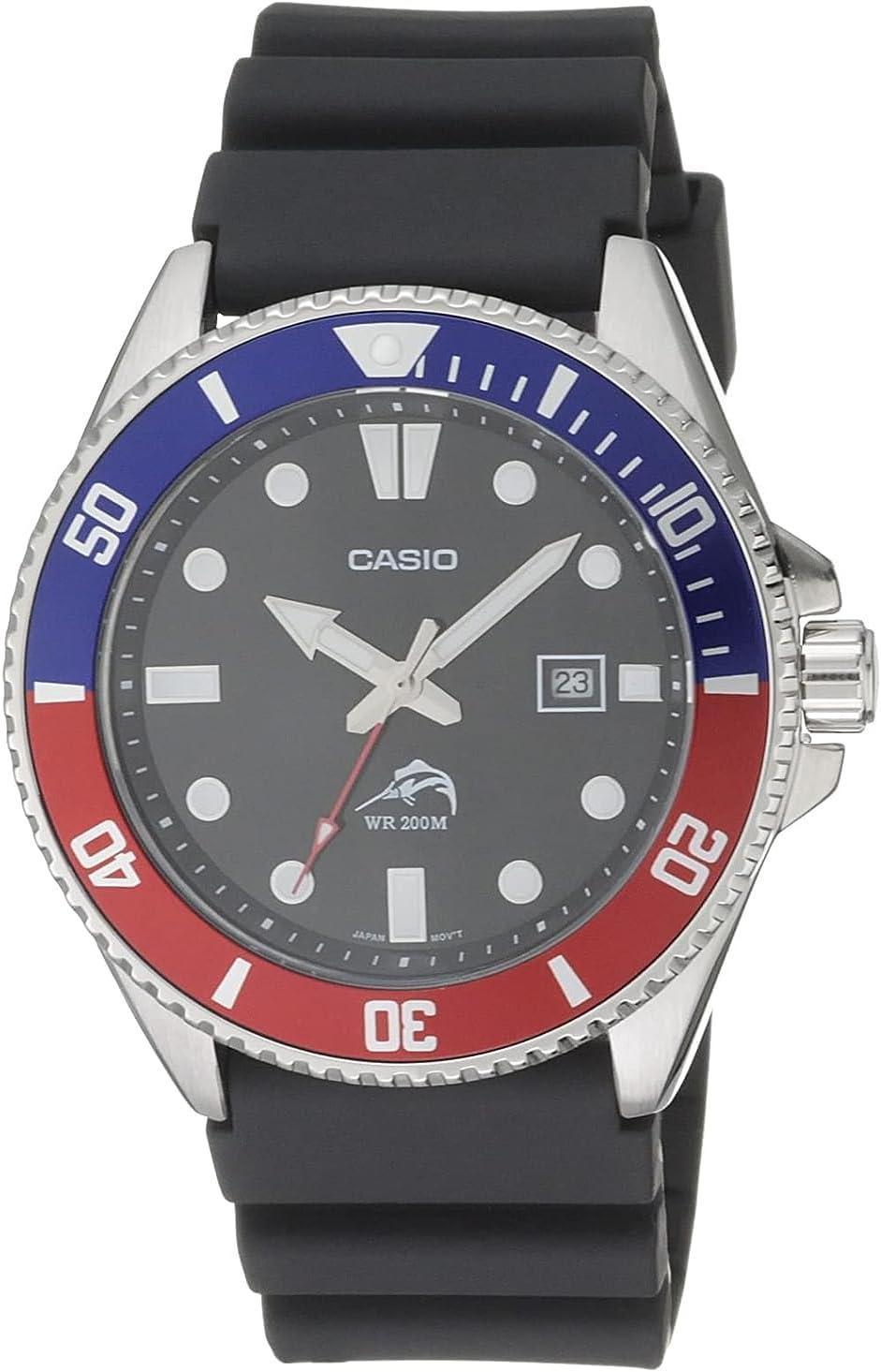 Casio Men's Stainless Steel Quartz Watch with Resin Strap
