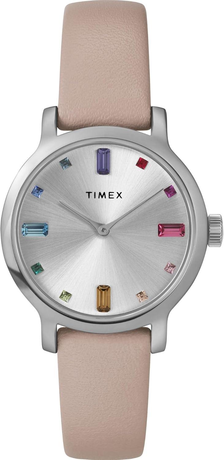 Timex Women's Transcend 31mm Watch - Pink Strap Silver-Tone Dial