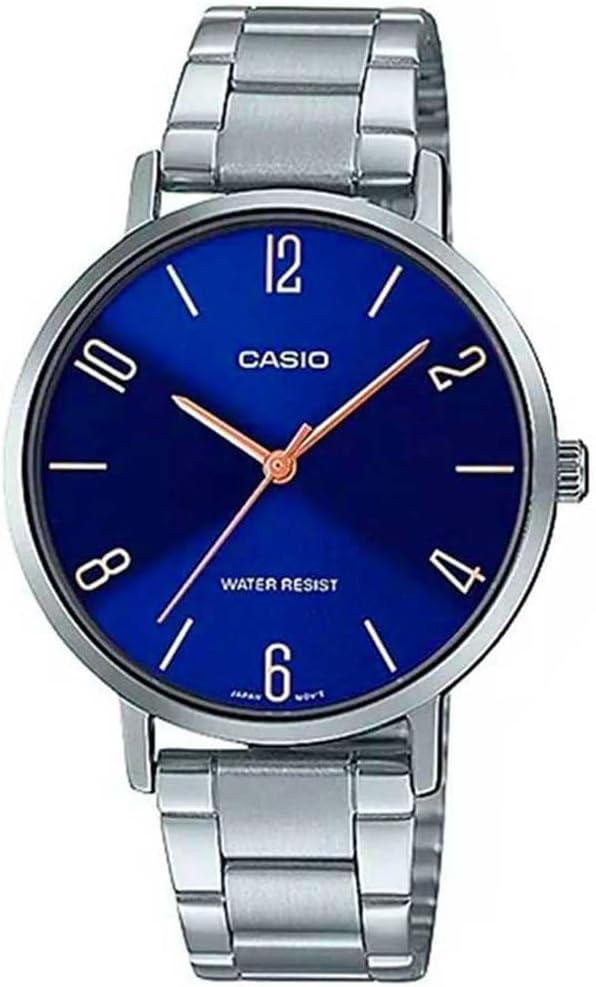 Casio LTP-VT01D-2B2 Women's Minimalistic Stainless Steel Blue Dial Analog Watch
