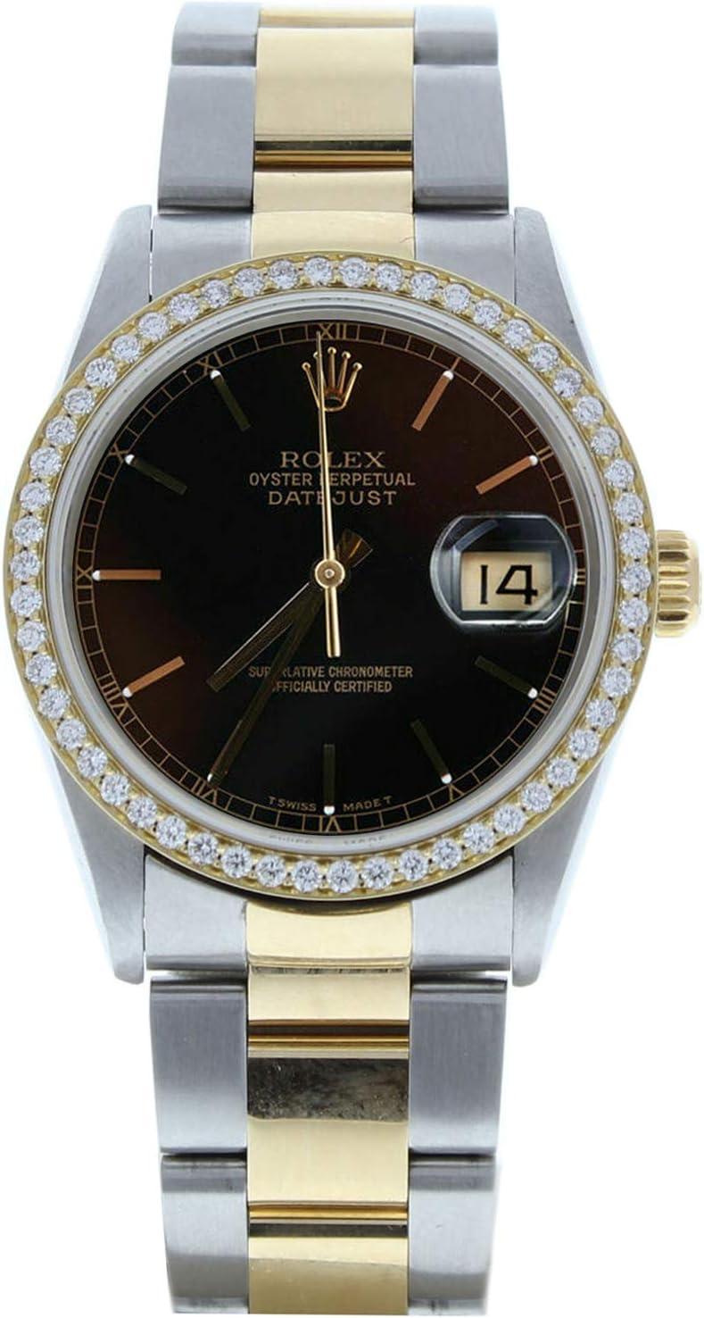 Rolex Men's Datejust Model 16233 - Steel & 18k Gold with Custom Diamond Bezel