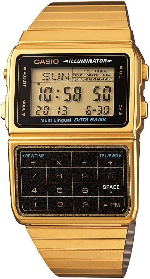 Casio #DBC611G-1D Men's Gold Tone 25 Memory Calculator Databank Watch