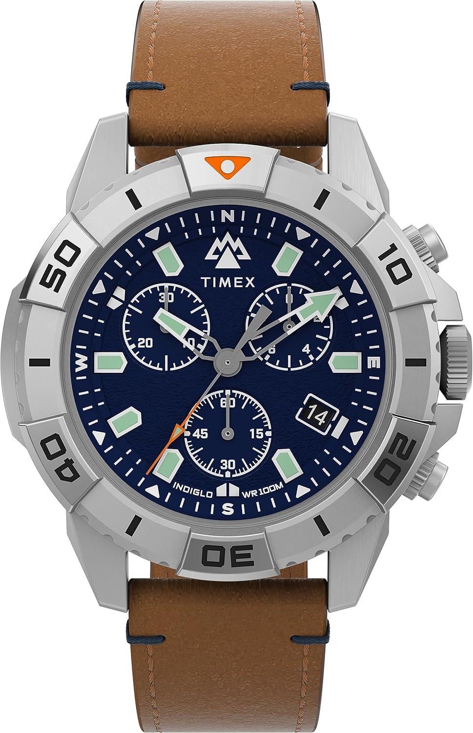 Timex Men's Expedition North Ridge 42mm Watch - Tan Strap Blue Dial