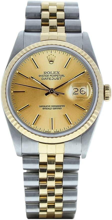 Rolex Mens Datejust Model 16013 36mm Steel & 18k Gold Watch