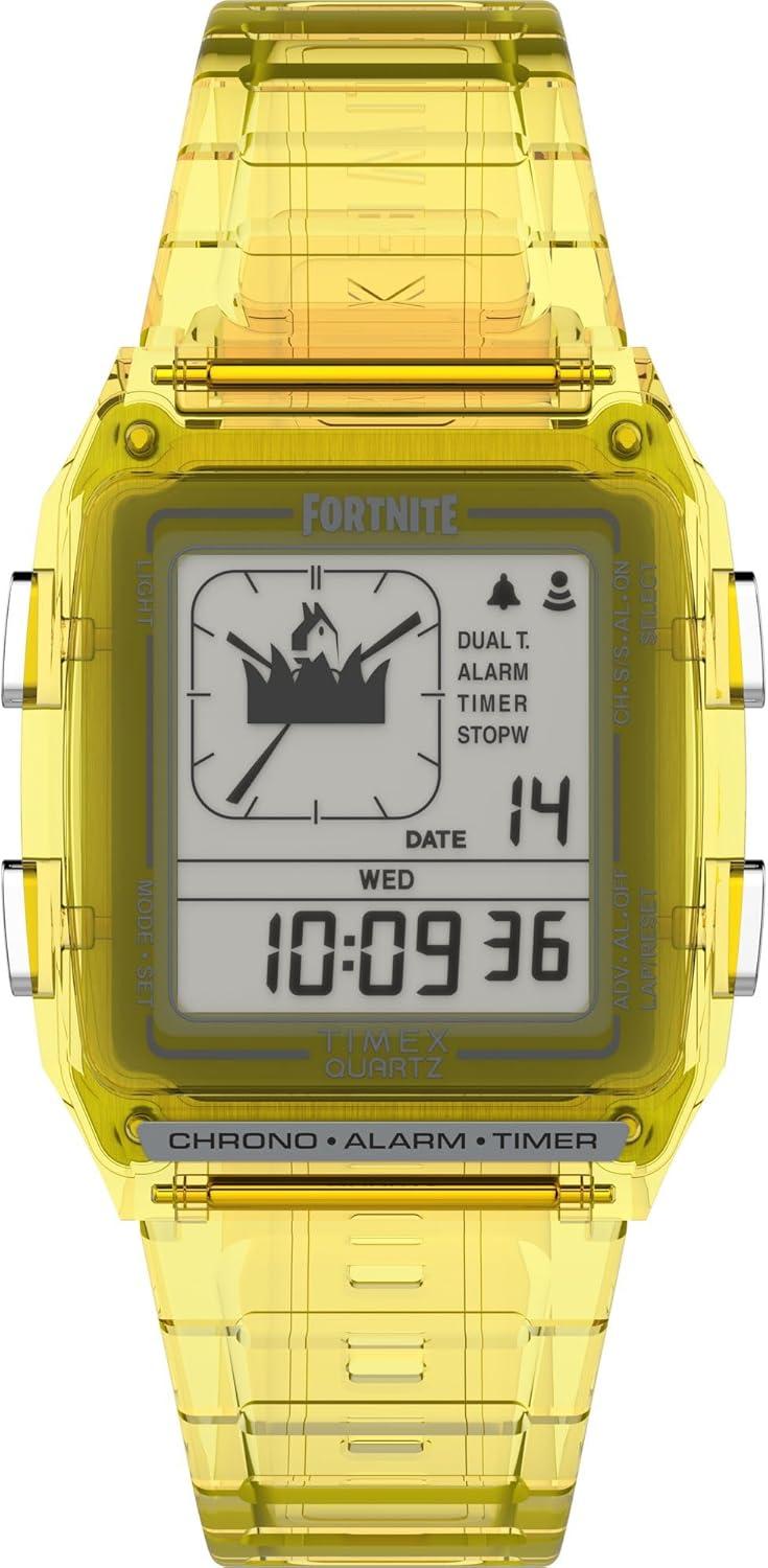Timex Men's Q LCA x Fortnite 35mm Watch - Yellow Strap Digital Dial