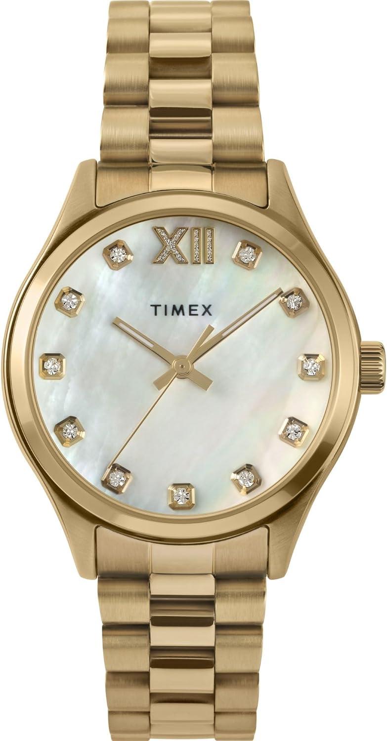 Timex Women's Legacy 34mm Watch - Gold-Tone Bracelet Mother of Pearl Dial