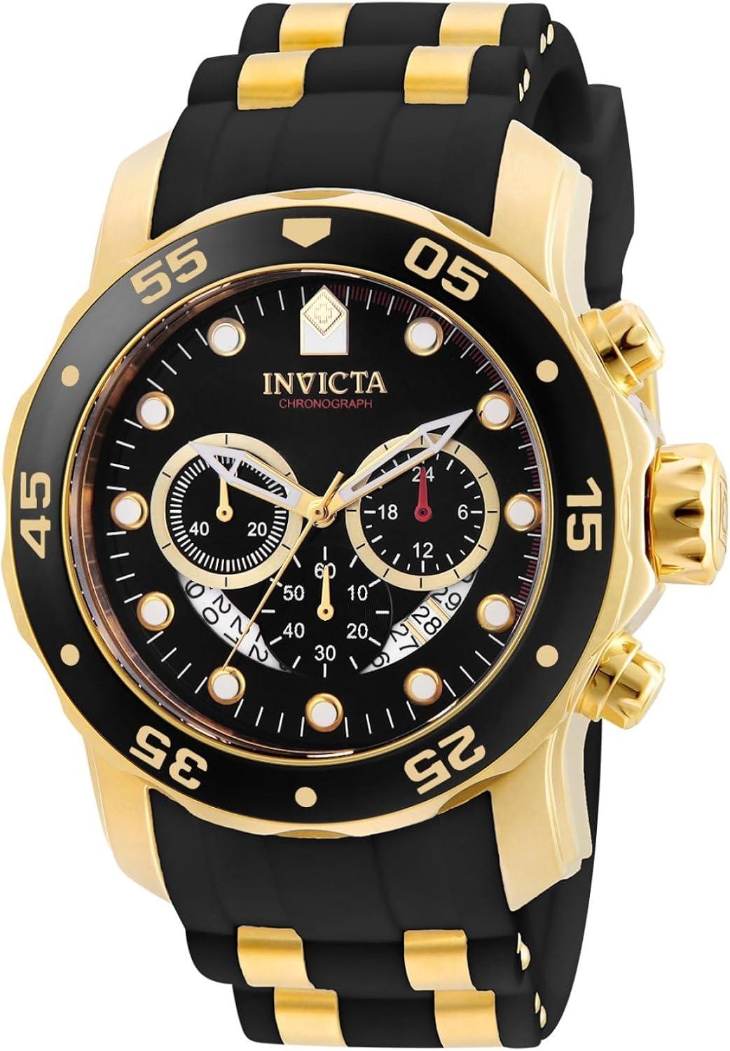 Invicta Men's 6981 Pro Diver Collection Chronograph Black Dial Black Dress Watch