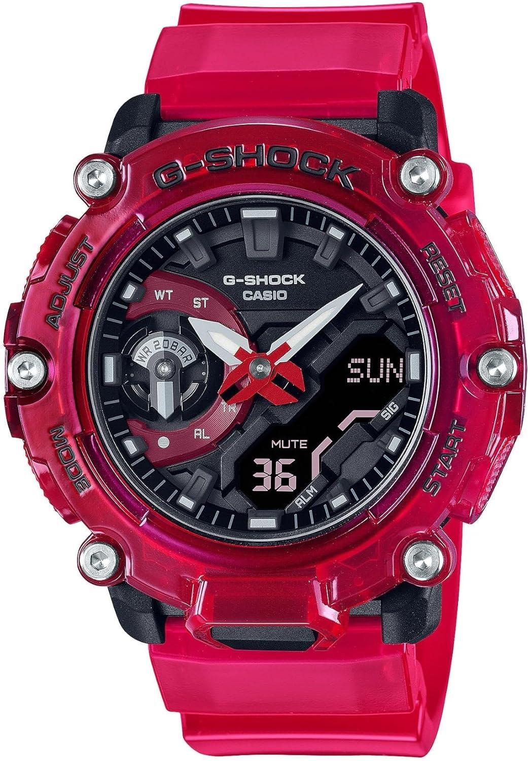 G-Shock Casio Analog-Digital Translucent Red Skeleton Limited Edition Watch | GA2200SKL-4A