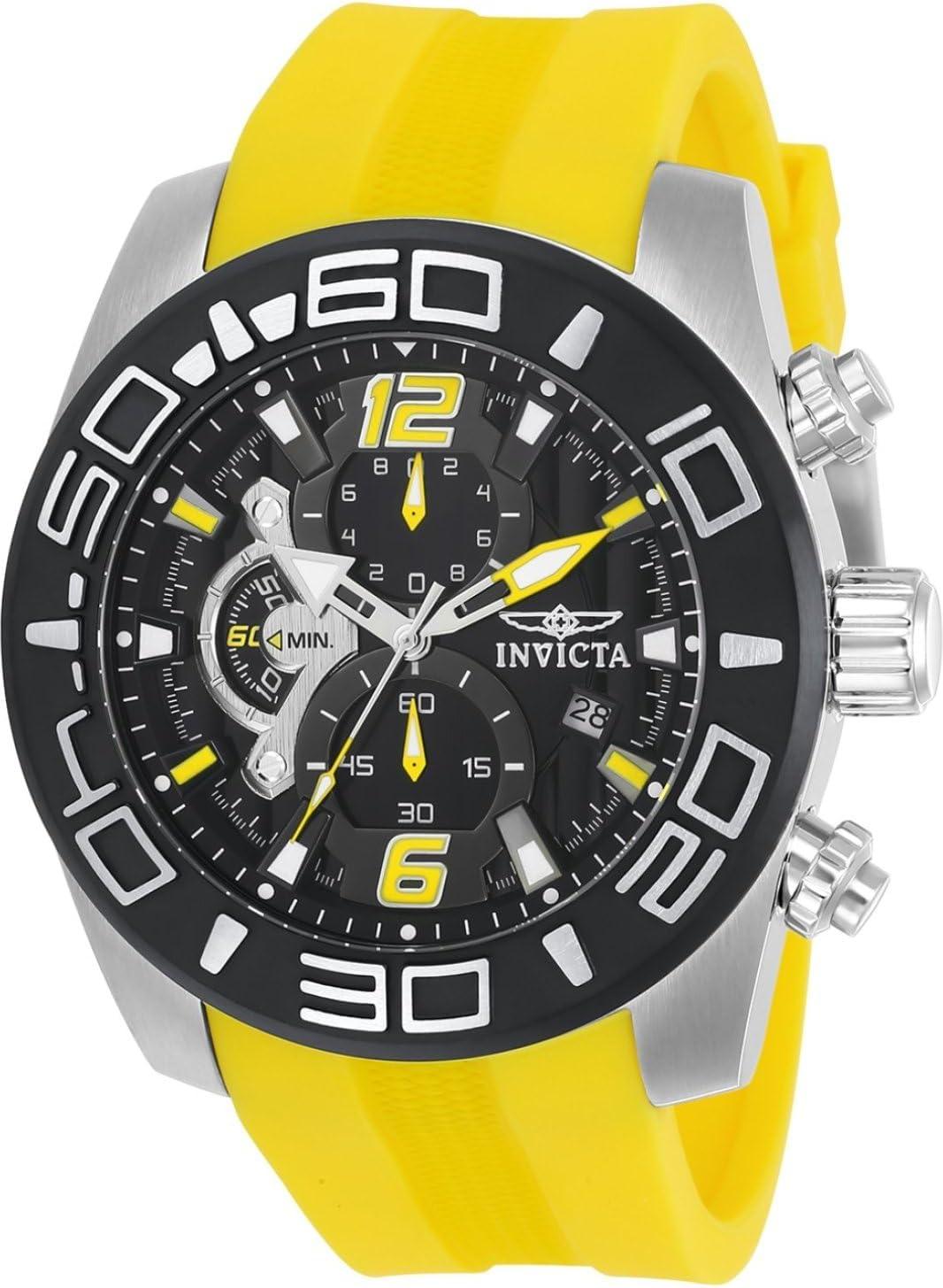Invicta Men's 22808 Pro Diver Analog Display Quartz Yellow Watch