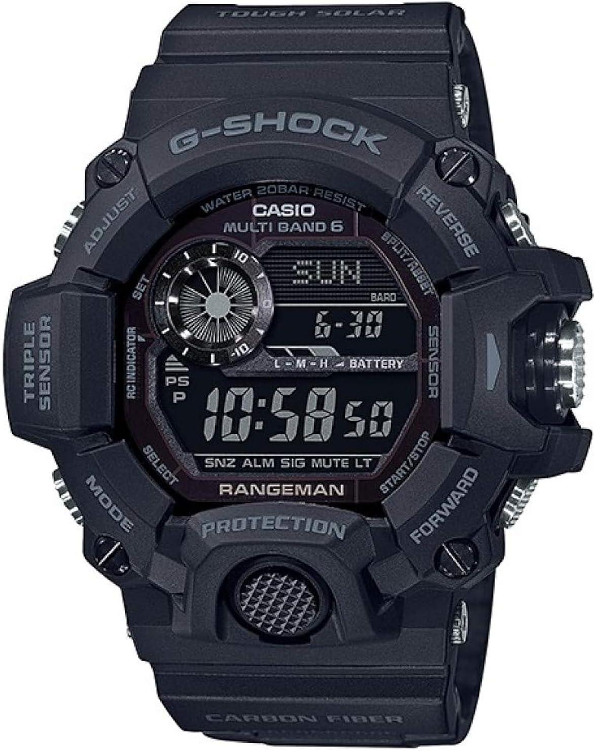 Casio Men's Tactical Rangeman G-Shock Solar Atomic Watch, Black/Black