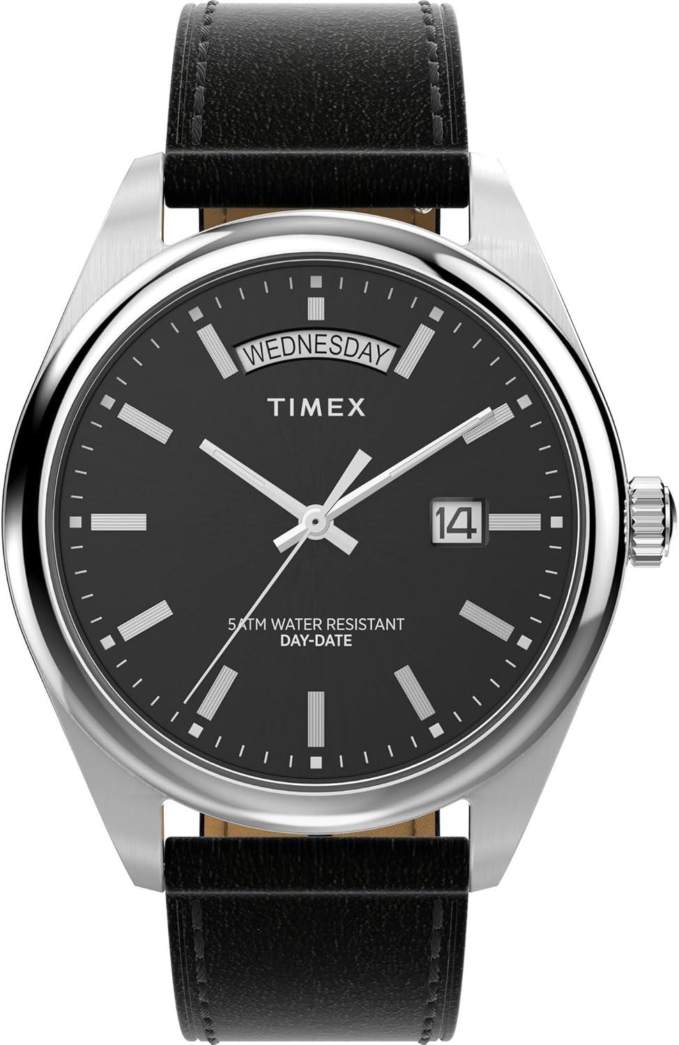Timex Men's Legacy 41mm Watch - Black Strap Black Dial Stainless Steel Case