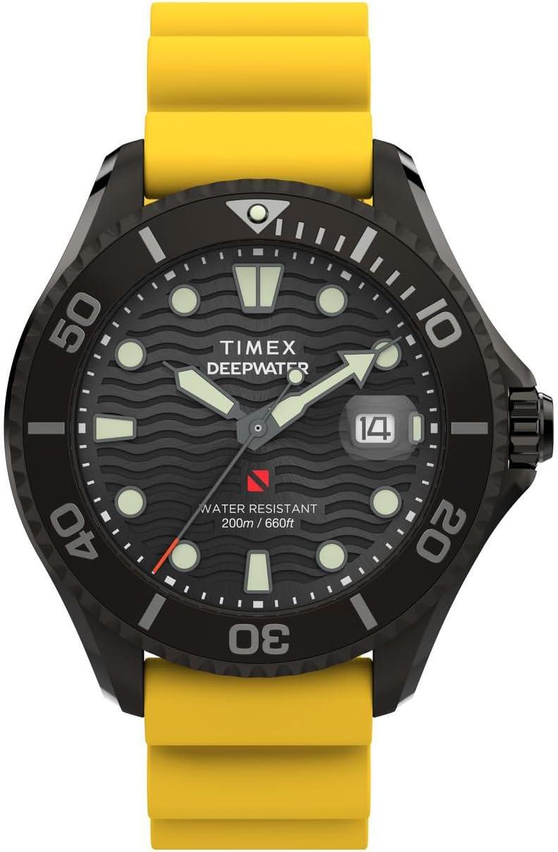 Timex Men's Analogue Quartz Watch with Rubber Strap TW2W81700, Yellow