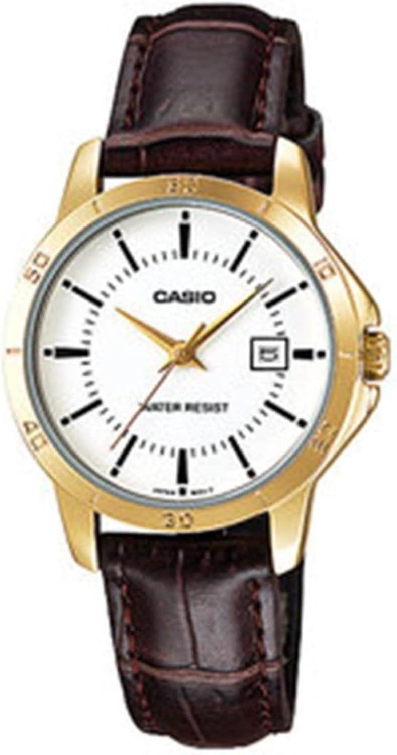 Casio Women's LTP-V004GL-7A Genuine Leather Band Analog Watch